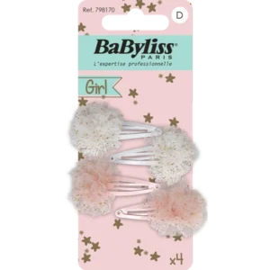 BaByliss KIDS Glitter Hair Clips (1700) 4 Pieces