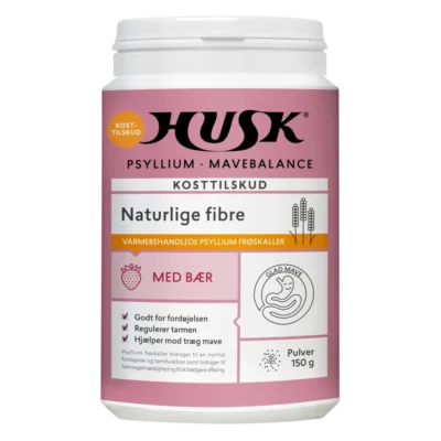 HUSK Psyllium Mavebalance Pulver Med Bær 150 gr.