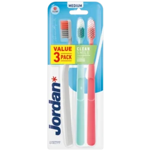 Jordan Clean Smile Toothbrush 3 Pack Medium