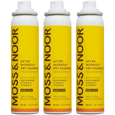 Moss & Noor After Workout Dry Shampoo Dark Hair Pocket Size 3 Pack