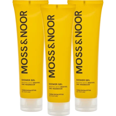 Moss & Noor After Workout Shower Gel 3 Pack - Clean Eucalyptus