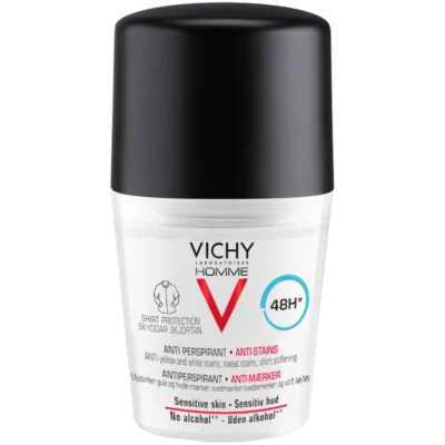 Vichy Homme 48H Anti-Perspirant + Anti-Stains Roll-On Deodorant 50 ml