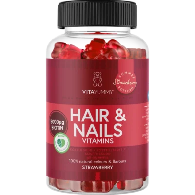 VitaYummy Hair & Nails Strawberry, Summer Edition 2024 60 Pieces (Limited Edition)